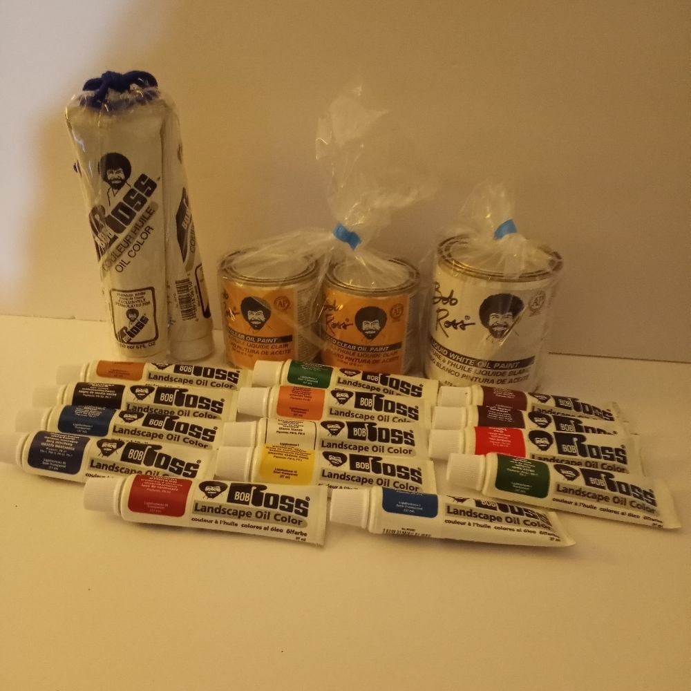 Huge lot Bob Ross oil paints